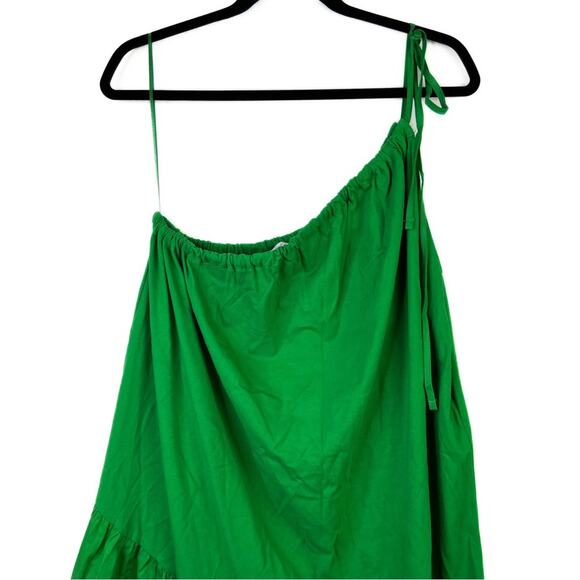 Zara Green Combined Asymmetric Dress. - Picture 6 of 10